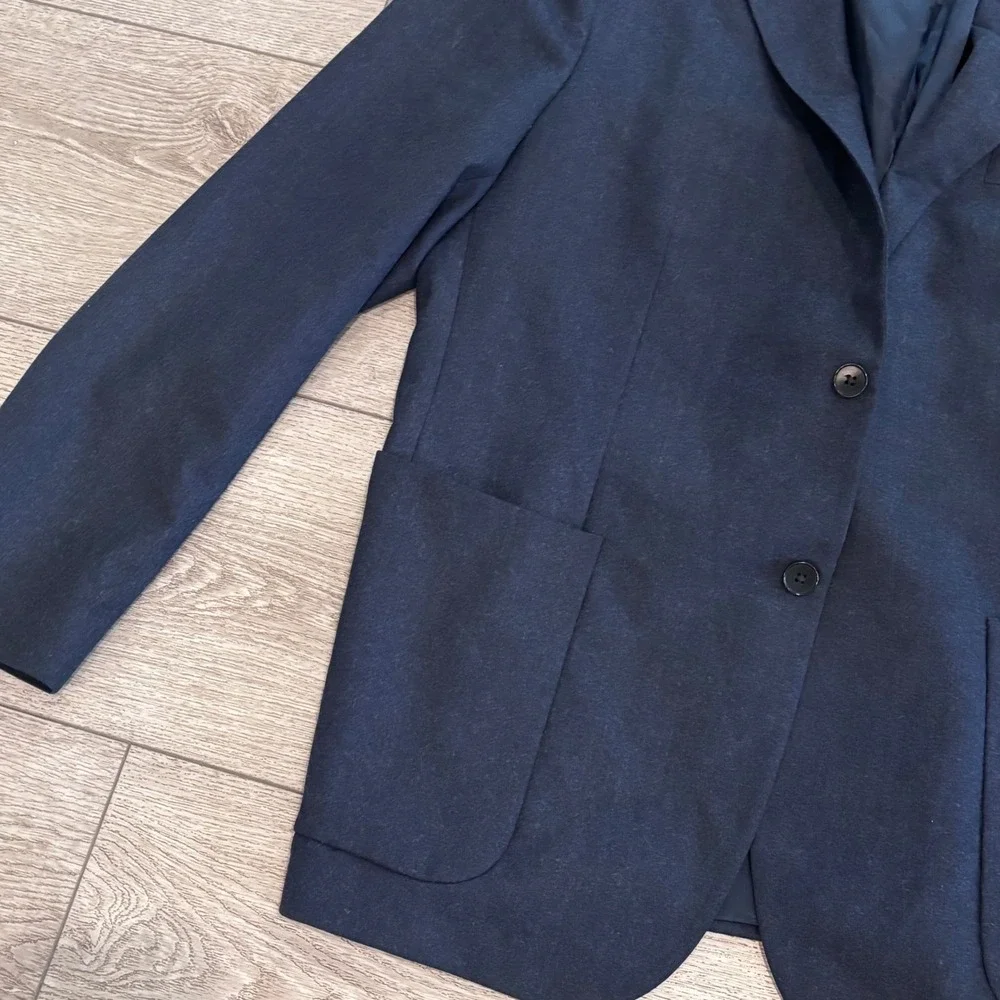 Banana Republic Blazer Mens 44R Navy Blue Vitale‎ Barberis Canonico Wool *Flaw
